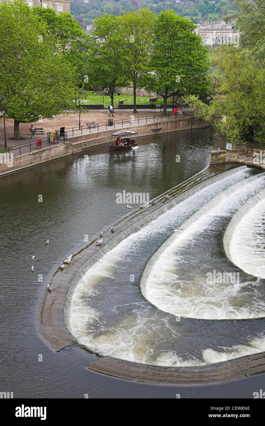 Pulteney Wier on the River Avon. Stock Photo