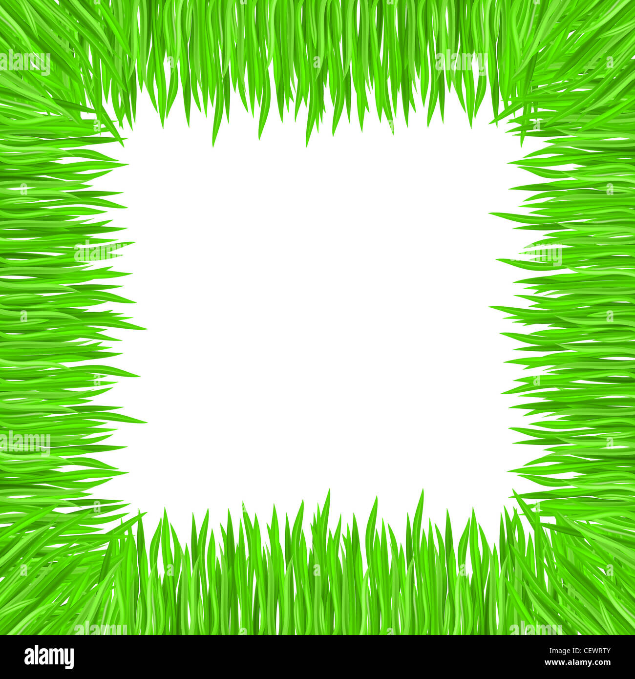 illustration of grass frame. Green square Stock Photo - Alamy