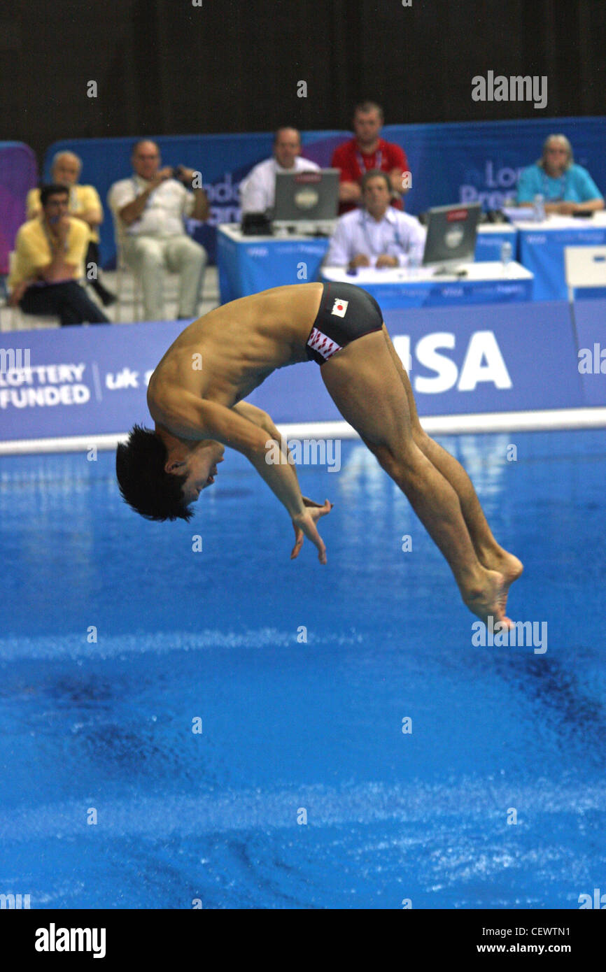 Sho SAKAI (JPN) in the Individual 3m Springboard at the18th FINA Visa Diving World Cup 2012 at the aquatics centre. Stock Photo