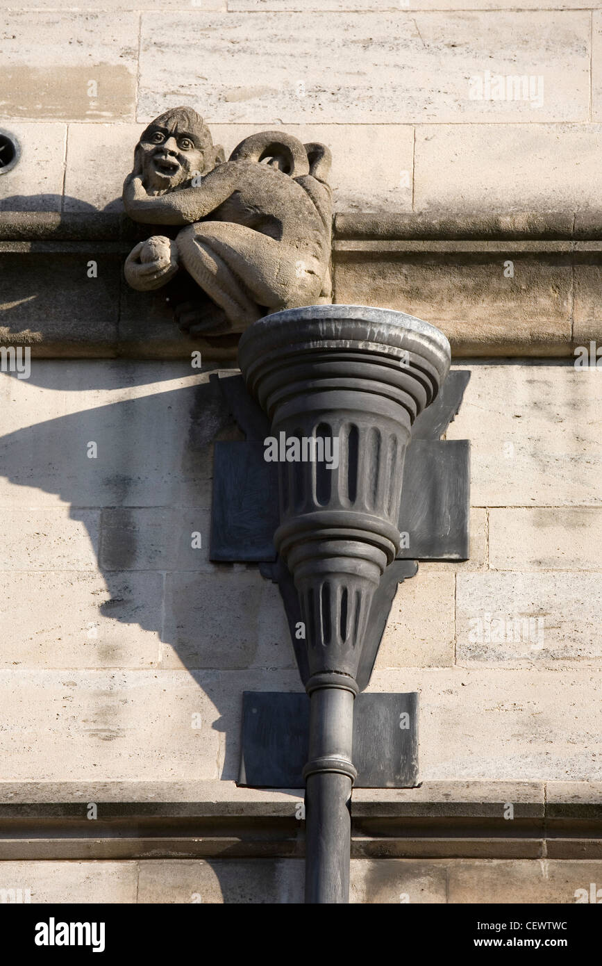 Rude carvings on the walls of Magdalen College, Oxford. Stock Photo