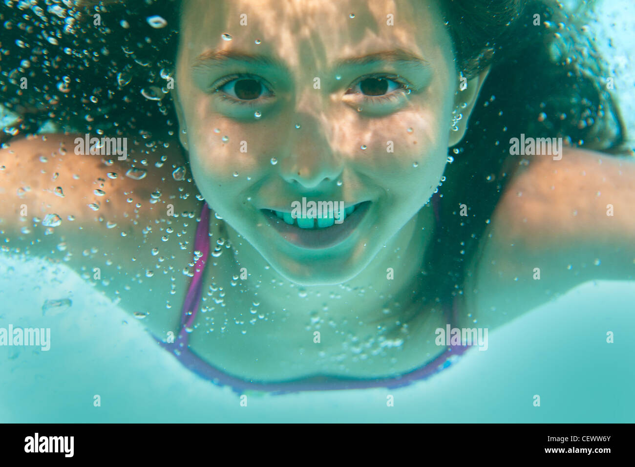 underwater girl in swimming pool Stock Photo Alamy