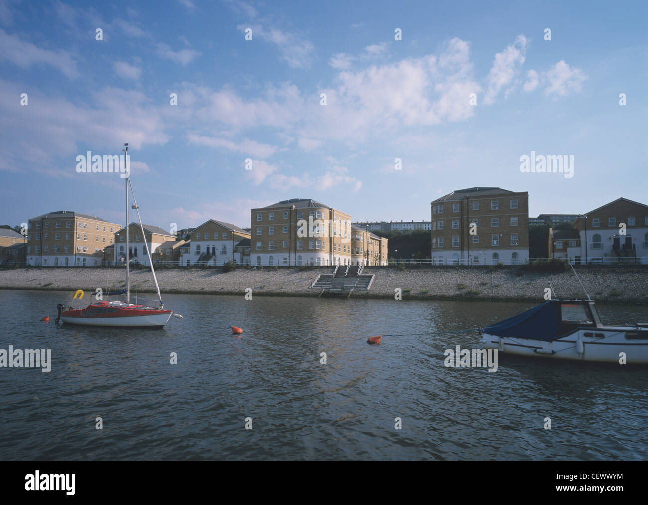 Modern Riverside Apartment Buildings Stock Photo - Alamy