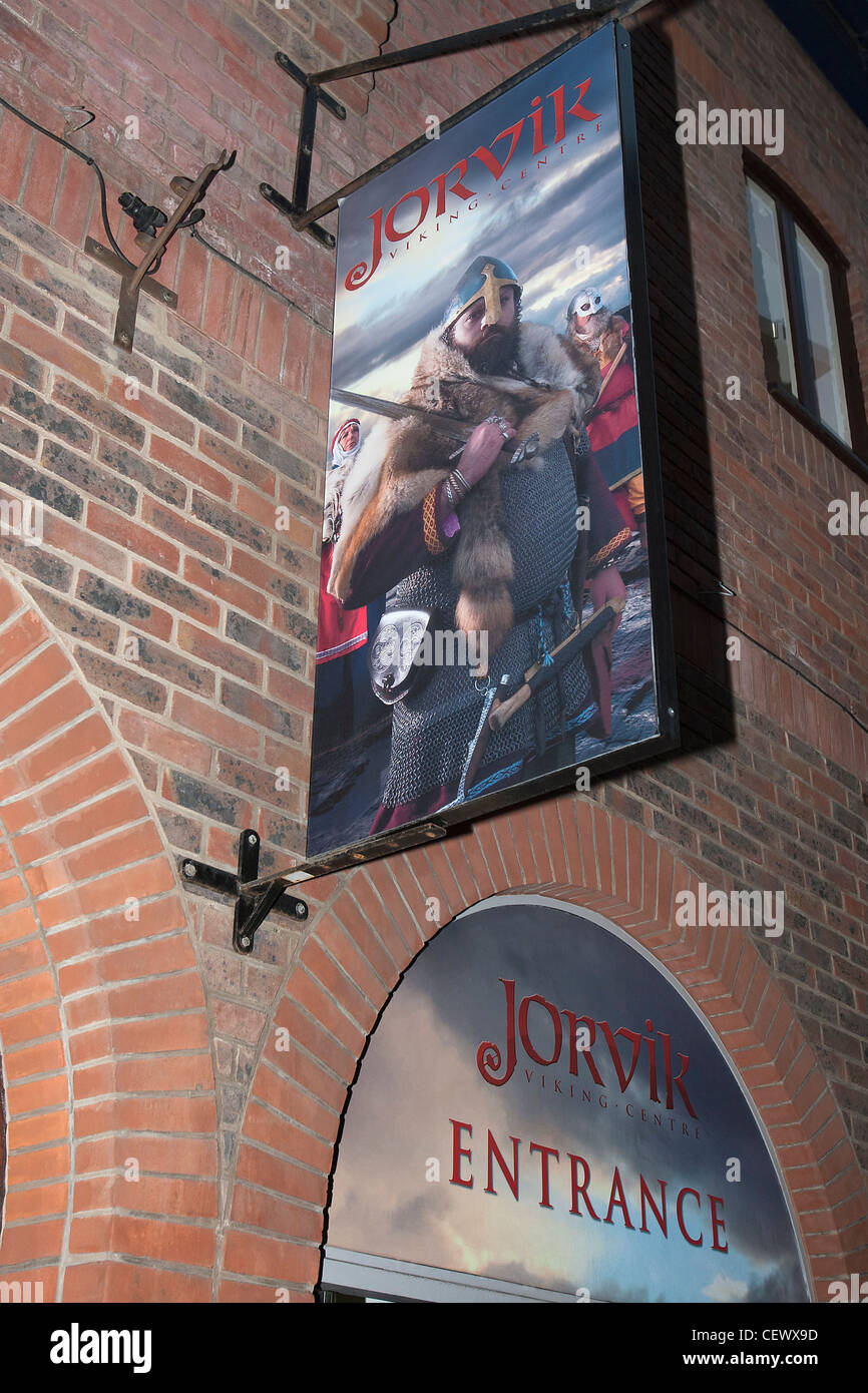 Jorvik Centre sign and entrance, York, UK Stock Photo