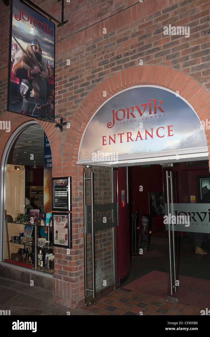 Jorvik Centre sign and entrance, York, UK Stock Photo