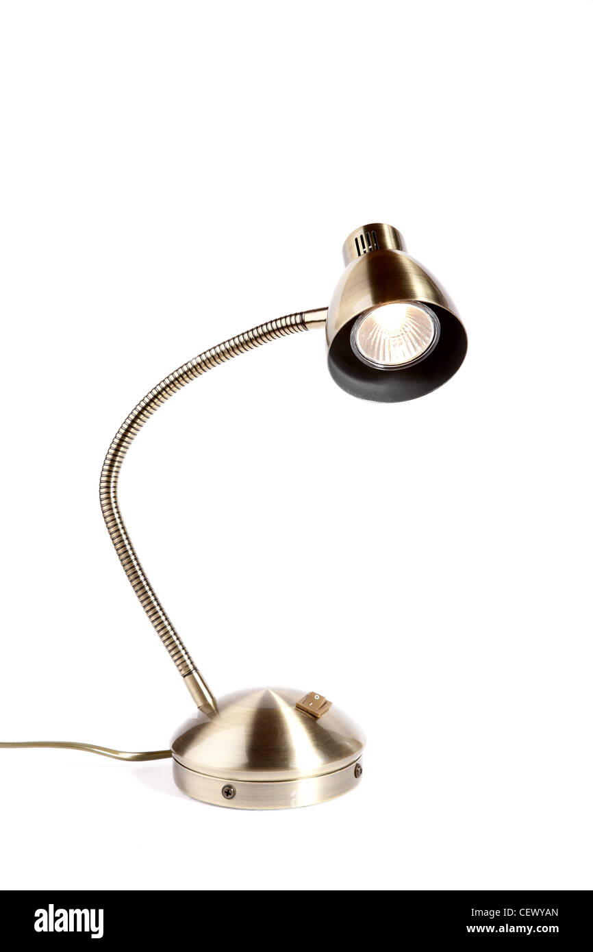 Metallic desk lamp,isolated object on white background Stock Photo