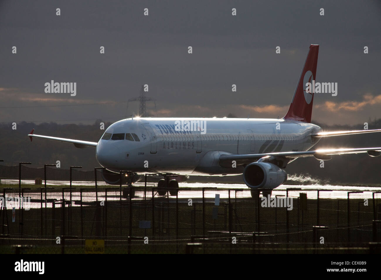 Manchester Airport in the City of Manchester within Greater Manchester, UK. In 2010 it was 4th busiest airport in the UK Stock Photo