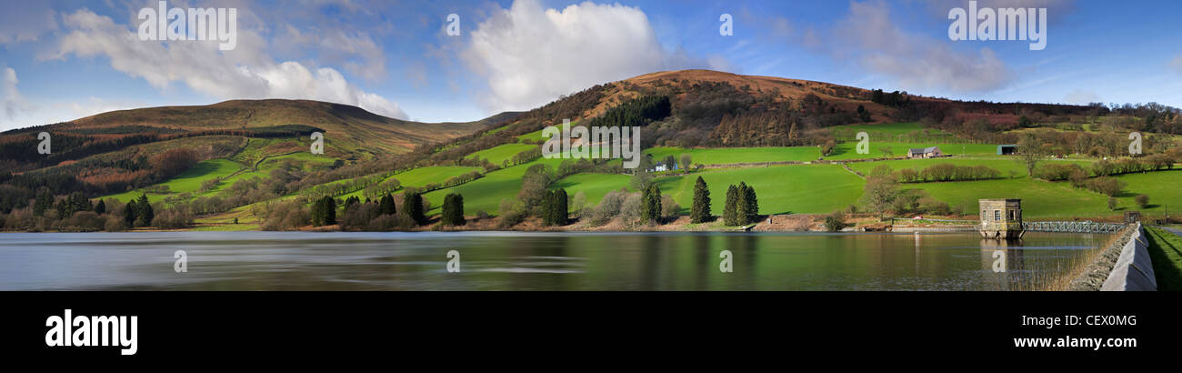 Talybont reservoir, the largest stillwater reservoir in the Brecon Beacons National Park. Stock Photo