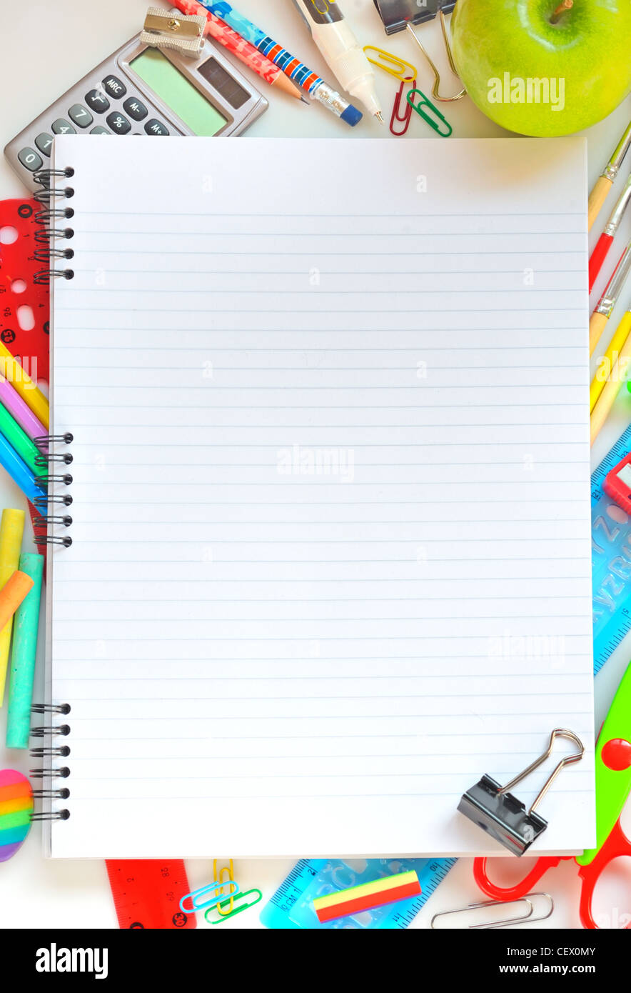 various school supplies Stock Photo