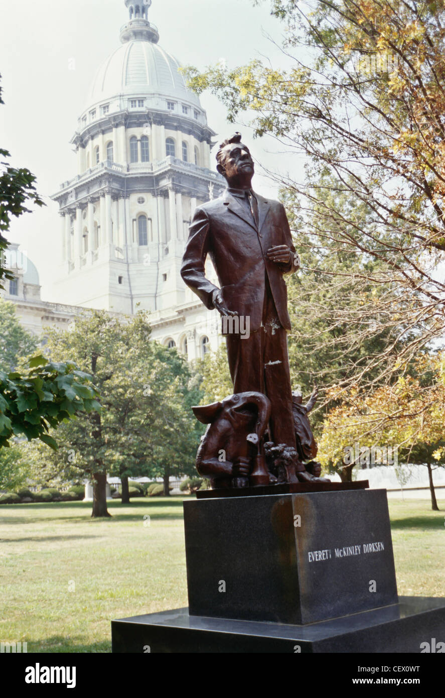 Senator Everett Dirksen Statue, The Illinois State Capitol, grounds, Springfield, Illinois Stock Photo