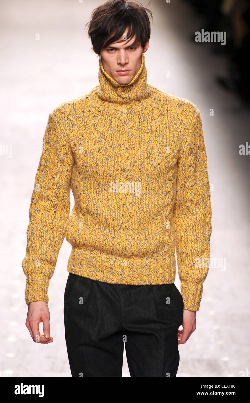 Mens yellow polo store neck jumper