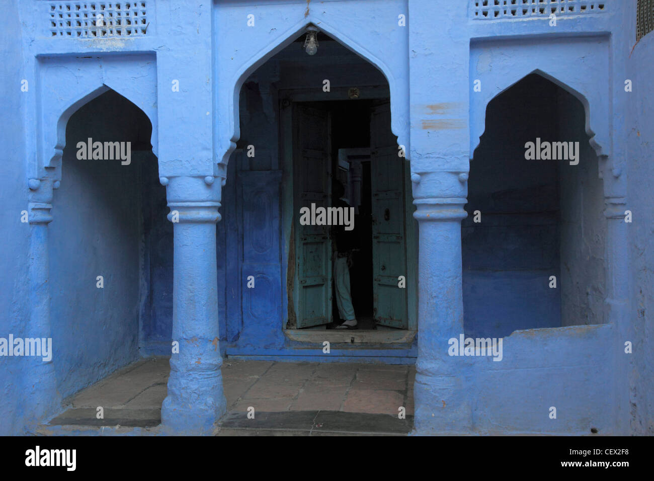 India, Rajasthan, Jodhpur, Old City, blue brahmin house, Stock Photo