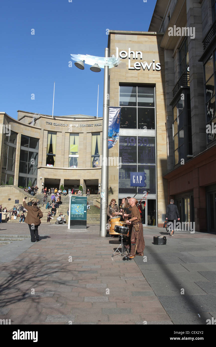 Scottish drummers on Buchanan Street Glasgow Scotland October 2011