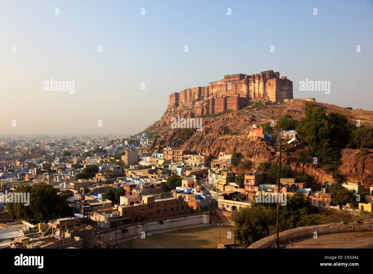 India, Rajasthan, Jodhpur, Mehrangarh Fort, Stock Photo