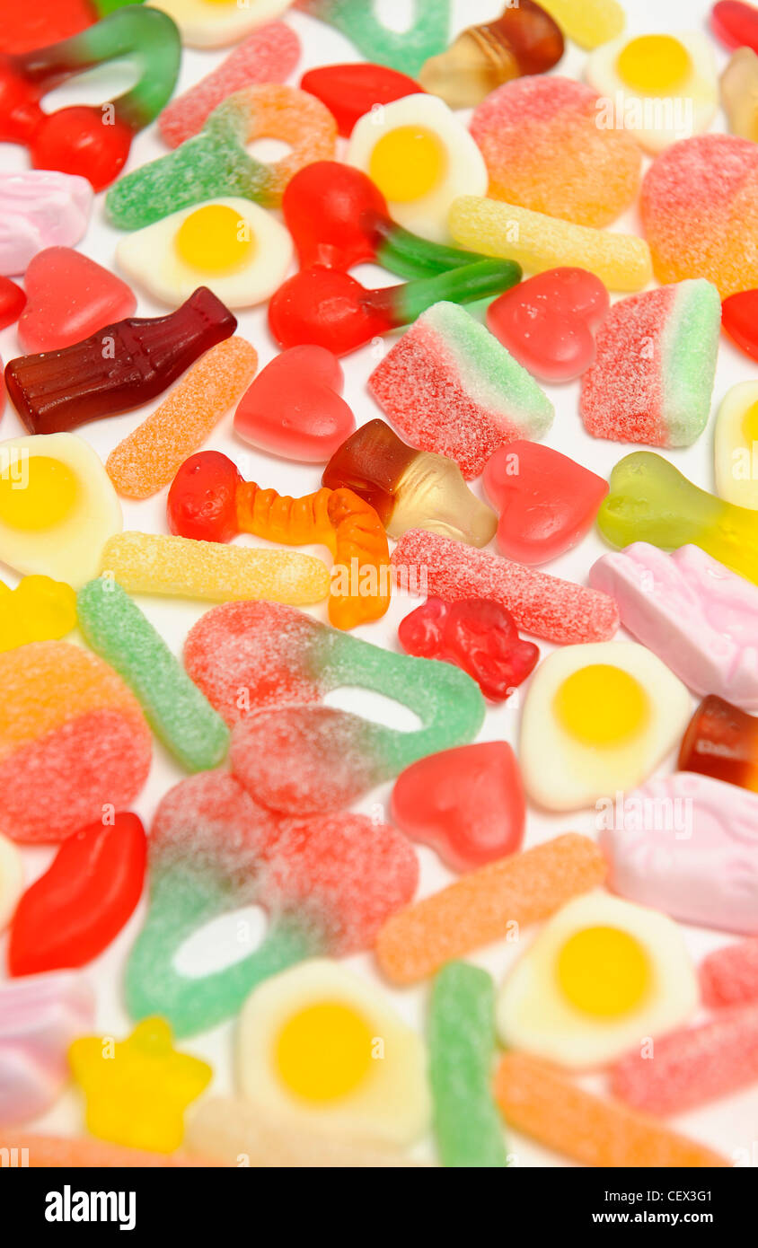 A close up of various jelly sweets Stock Photo - Alamy
