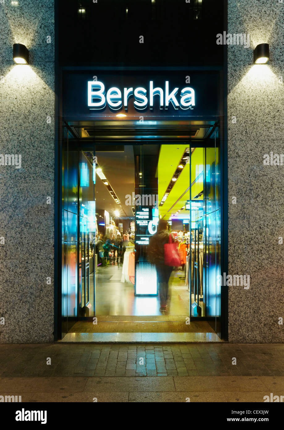 Bershka shop at Gran Via street. madrid. Spain Stock Photo - Alamy