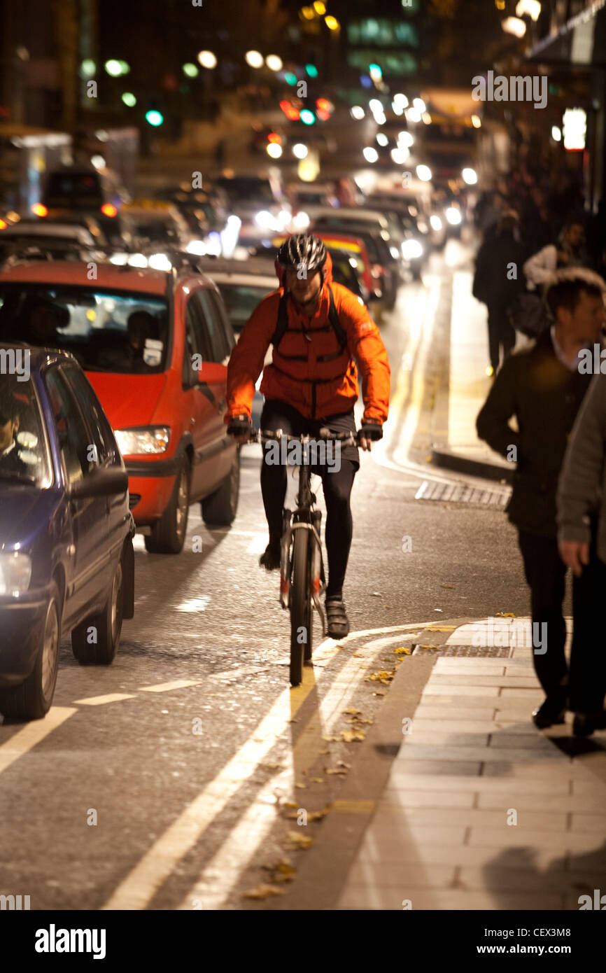 City of Leeds at night with commuter traffic Stock Photo