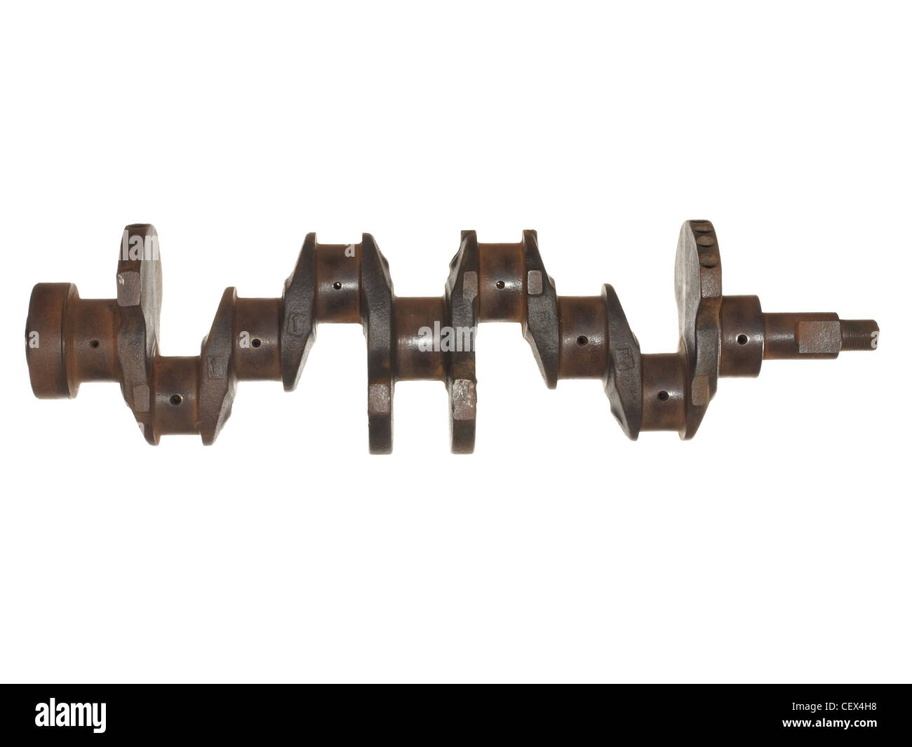 Old rusted crankshaft isolated on white background Stock Photo Alamy