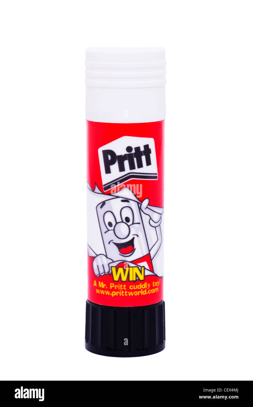 A Pritt stick glue stick on a white background Stock Photo - Alamy