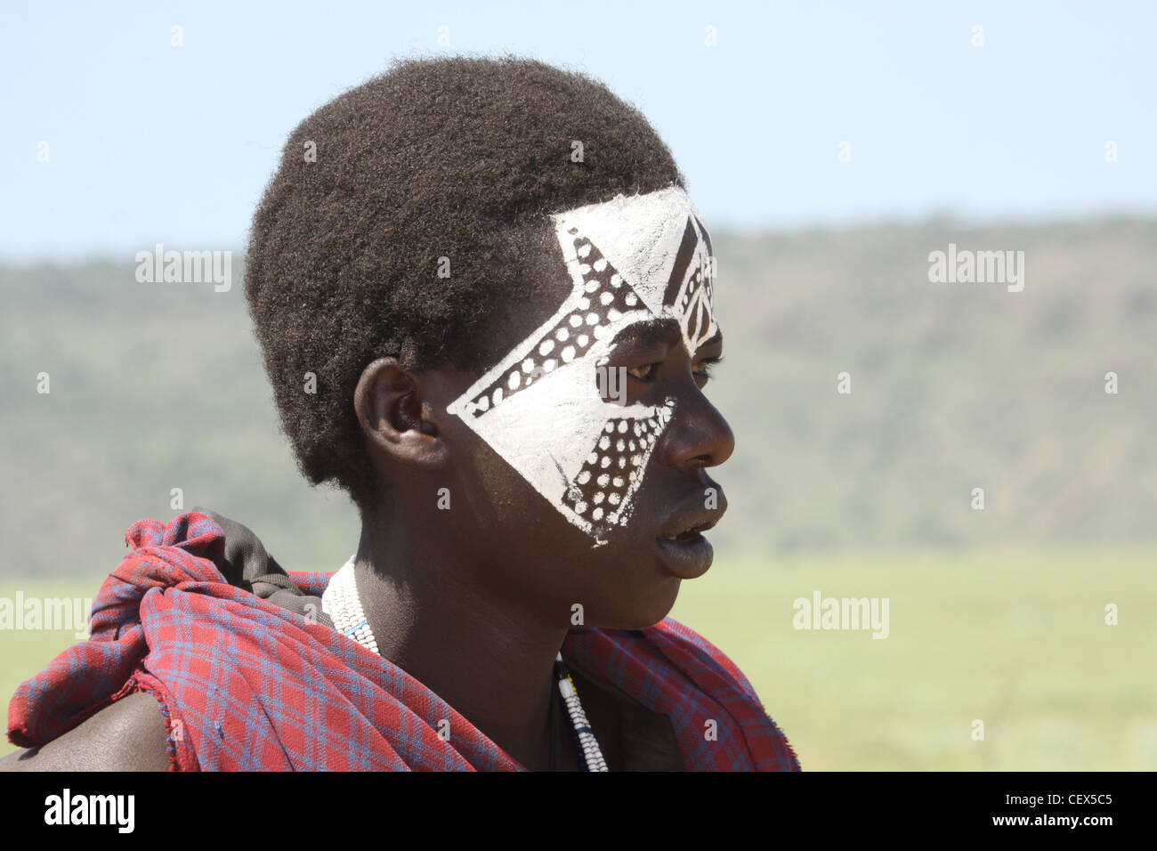 Tanzania, Masai coming of age ceremony. This young male members are being initiated as warriors 'Moran'. Stock Photo