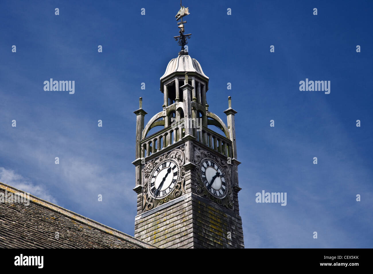 The clock tower on the Market Hall (Redesdale Hall), erected in 1887 by