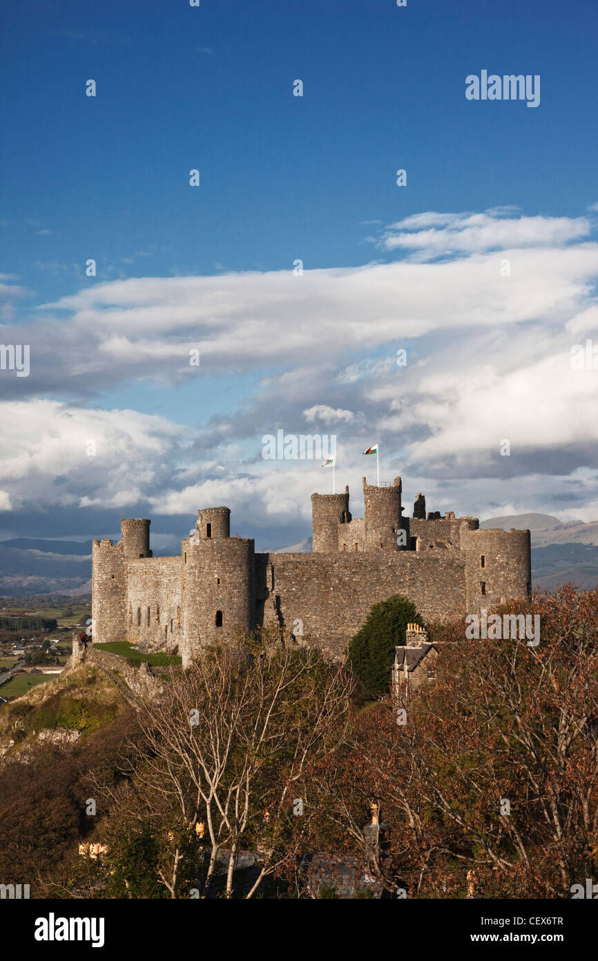 Harlech Castle, built by King Edward l in the late 13th century as one of his 'iron ring' of fortresses. Stock Photo