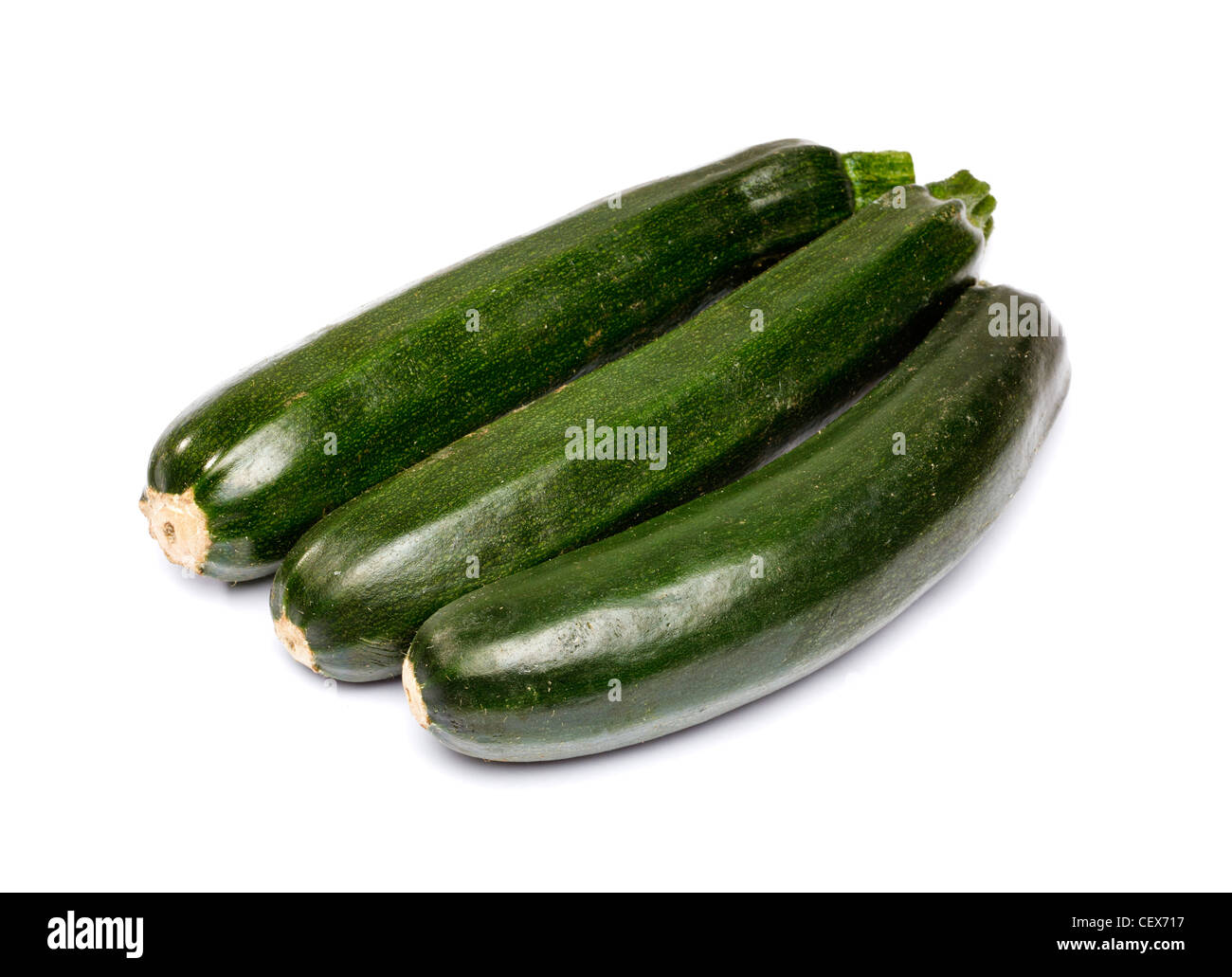 Courgettes on white background Stock Photo