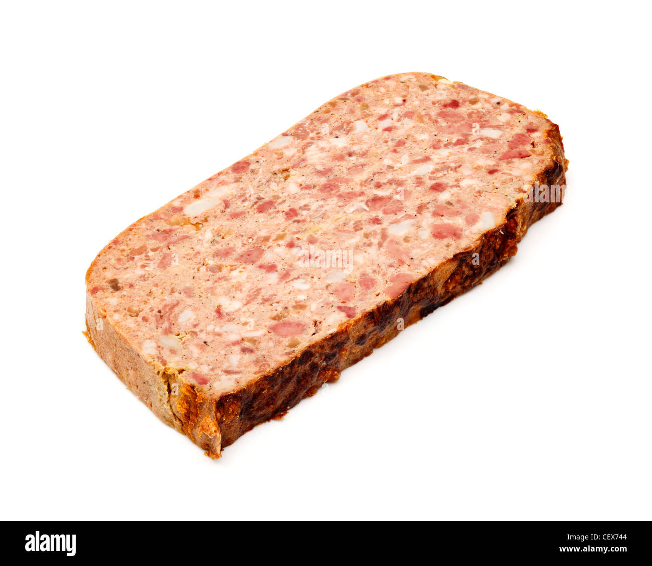 Foie gras pate cut out on white background Stock Photo