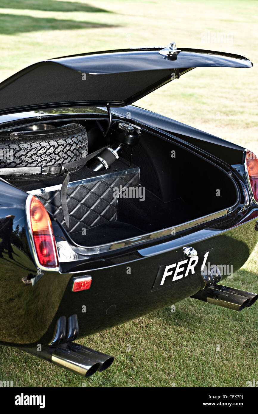 Open boot of Ferrari California sports car Stock Photo