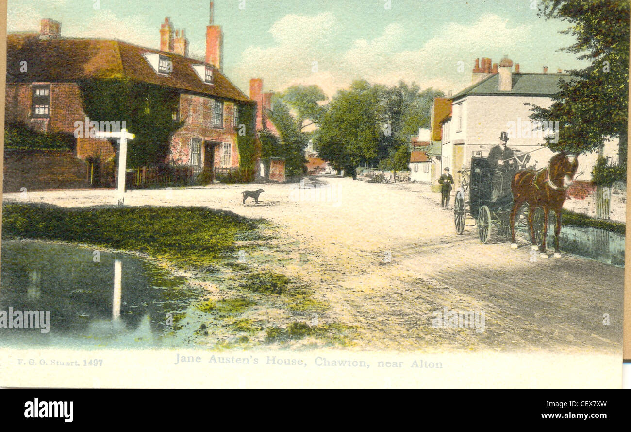 Postcard of Jane Austen's House, Chawton, near Alton Stock Photo
