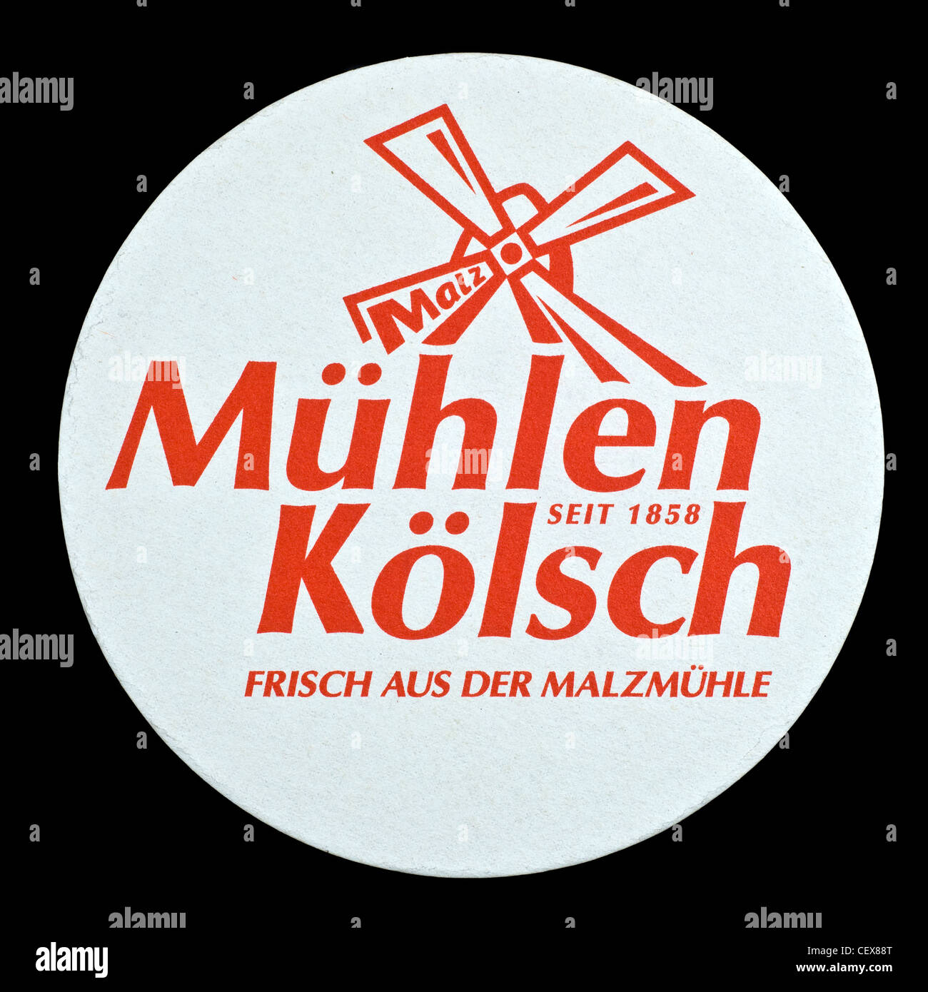Mühlen Kölsch beer mat from Cologne, Germany Stock Photo Alamy