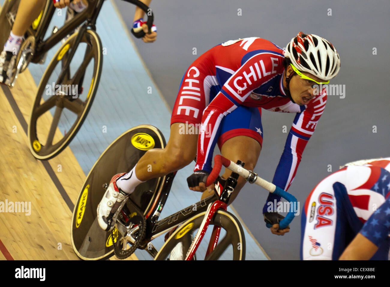 Luis MANSILLA (CHI), Men's Omnium Points Race, Track Cycling World Cup 2012 London Prepares Series 2012 Stock Photo