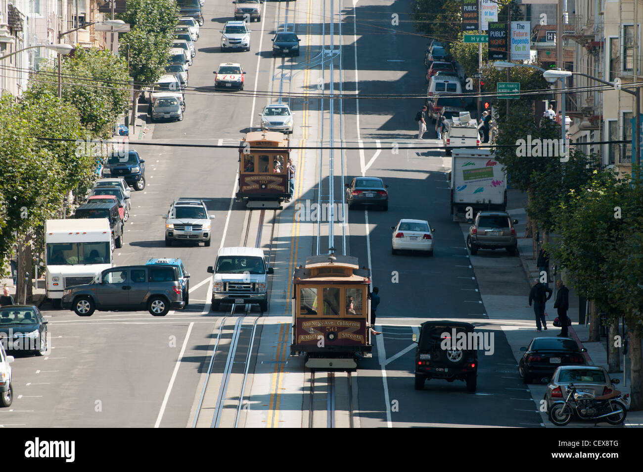 Van Ness Ave., California & Market Steets Cable Car, San Francisco