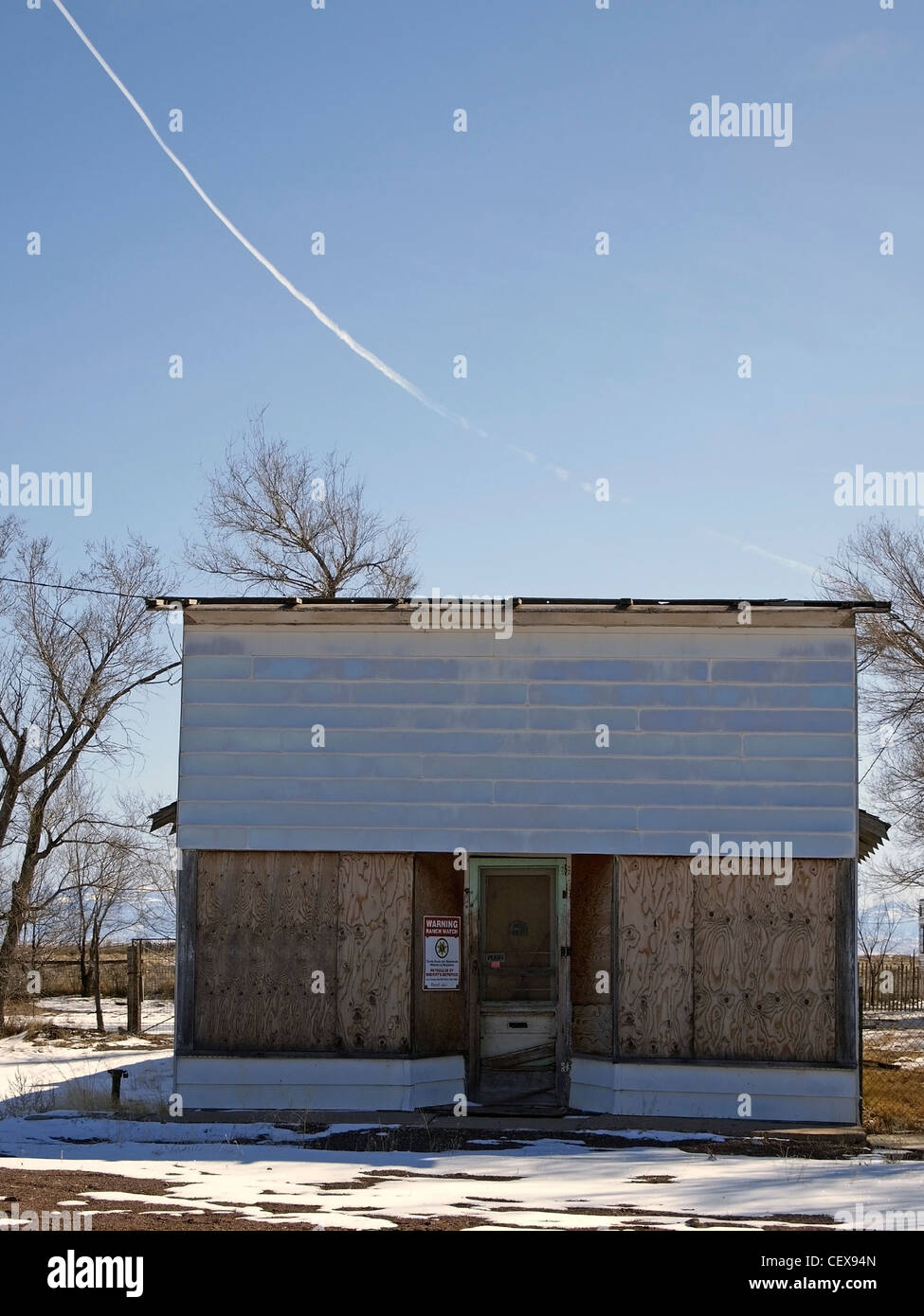 An abandoned store in a western ghost town. Stock Photo