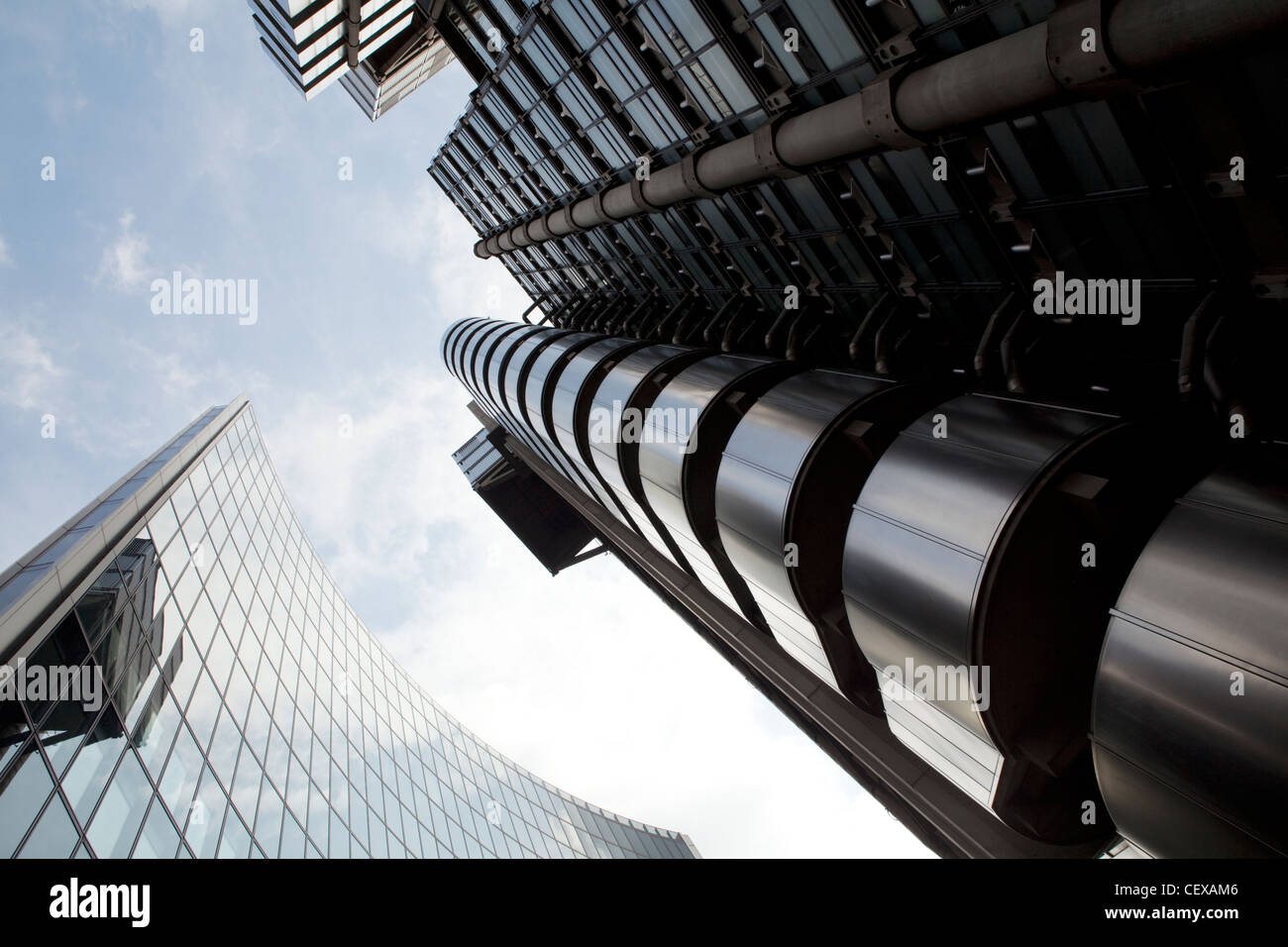 A view of the Lloyds building in the City of London Stock Photo