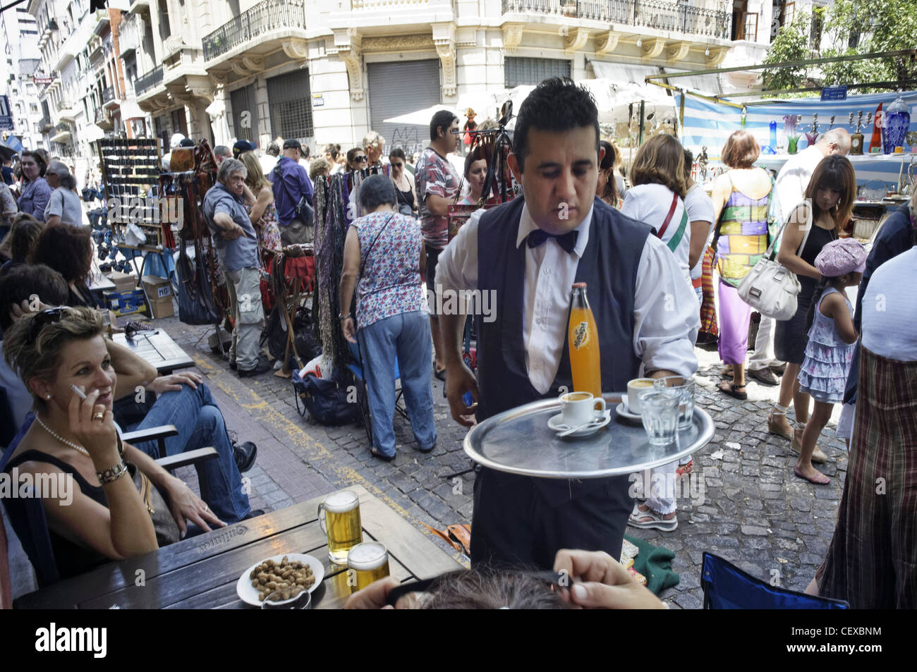 Bar Plaza Dorrego, San Telmo, Buenos Aires, Argentina Stock Photo