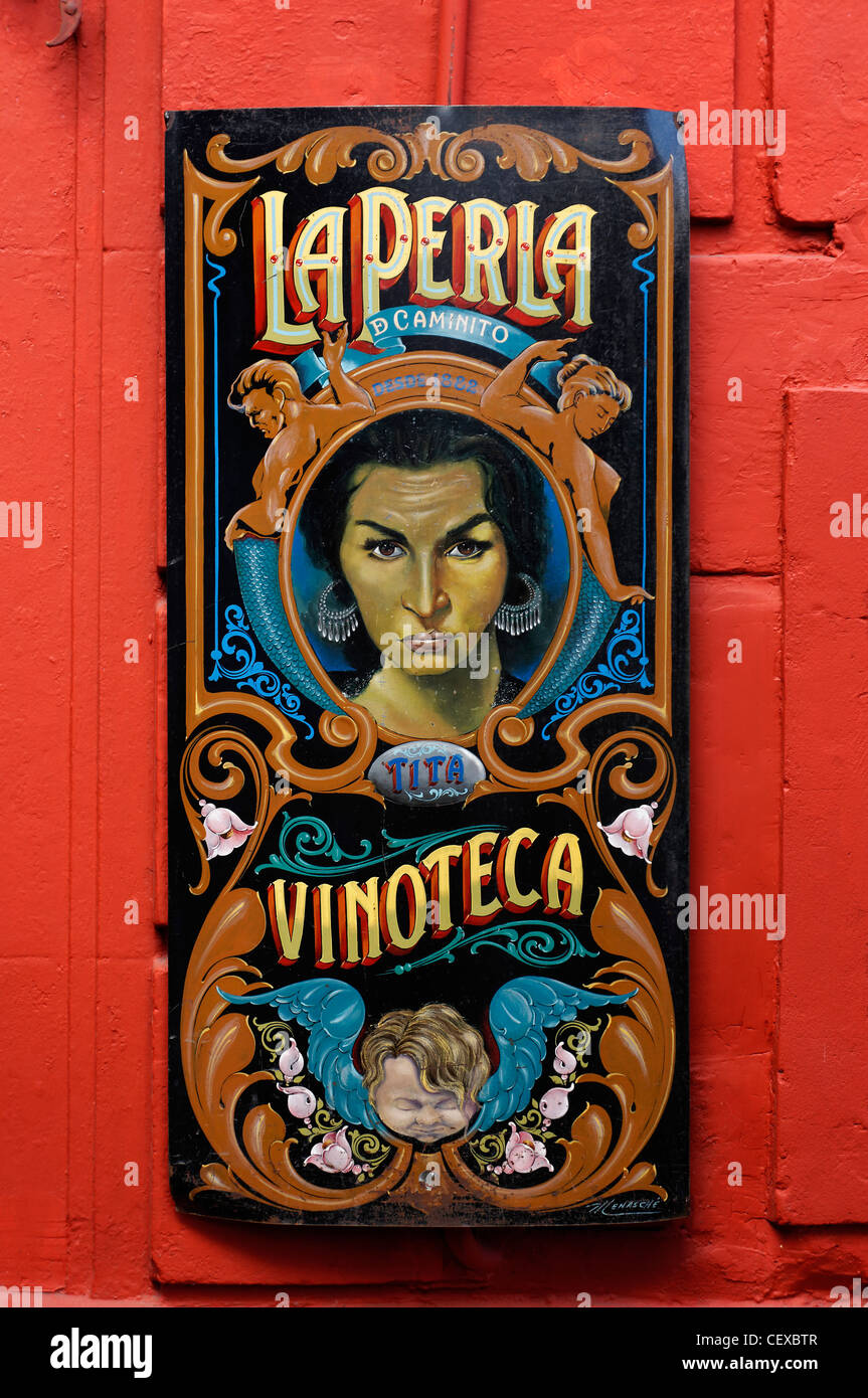La Perla Vinoteca sign in Caminito, La Boca, Buenos Aires, Argentina Stock  Photo - Alamy