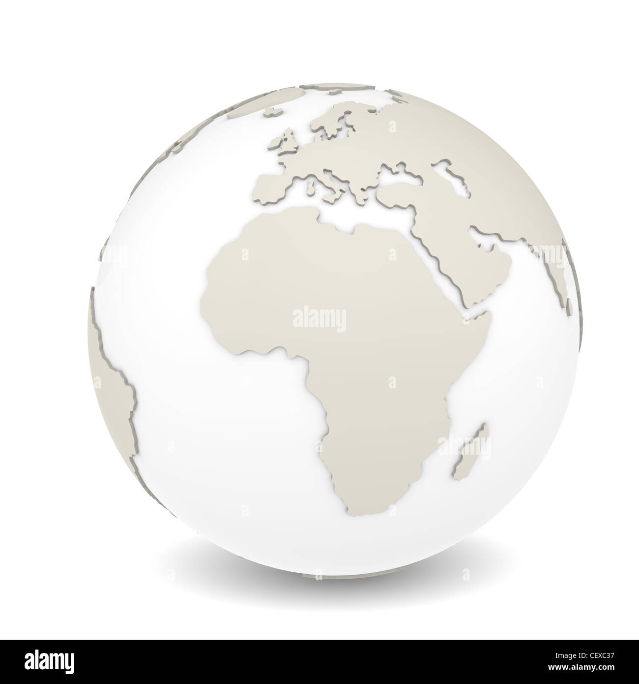 The Earth on white background. Sparse design. Stock Photo