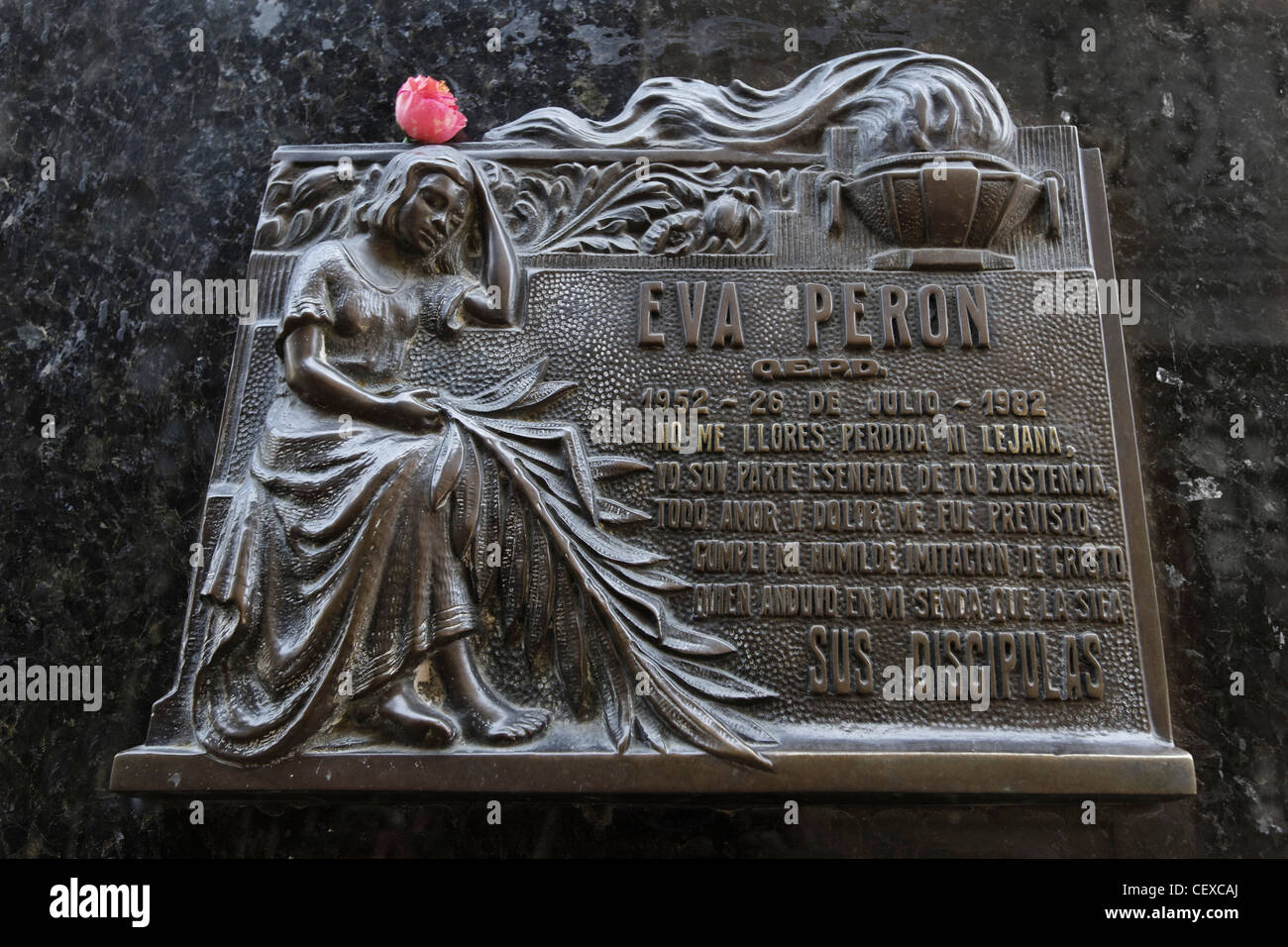 Evita Peron Grave Monument at La Recoleta Cemetery, Buenos Aires, Argentina Stock Photo