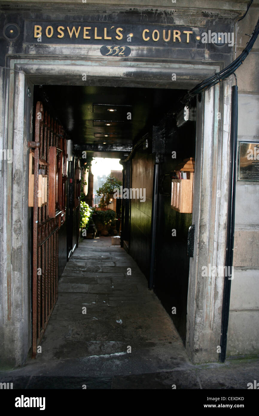 Boswell's Court Royal Mile Edinburgh Scotland view through stone jambs
