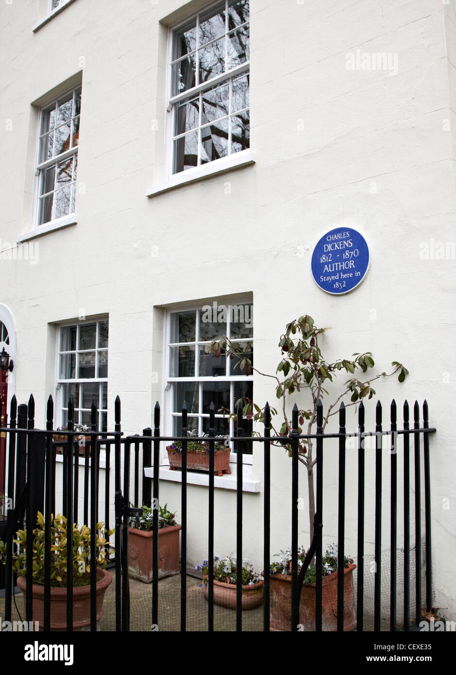 Charles Dickens Blue Plaque Highgate London UK Stock Photo
