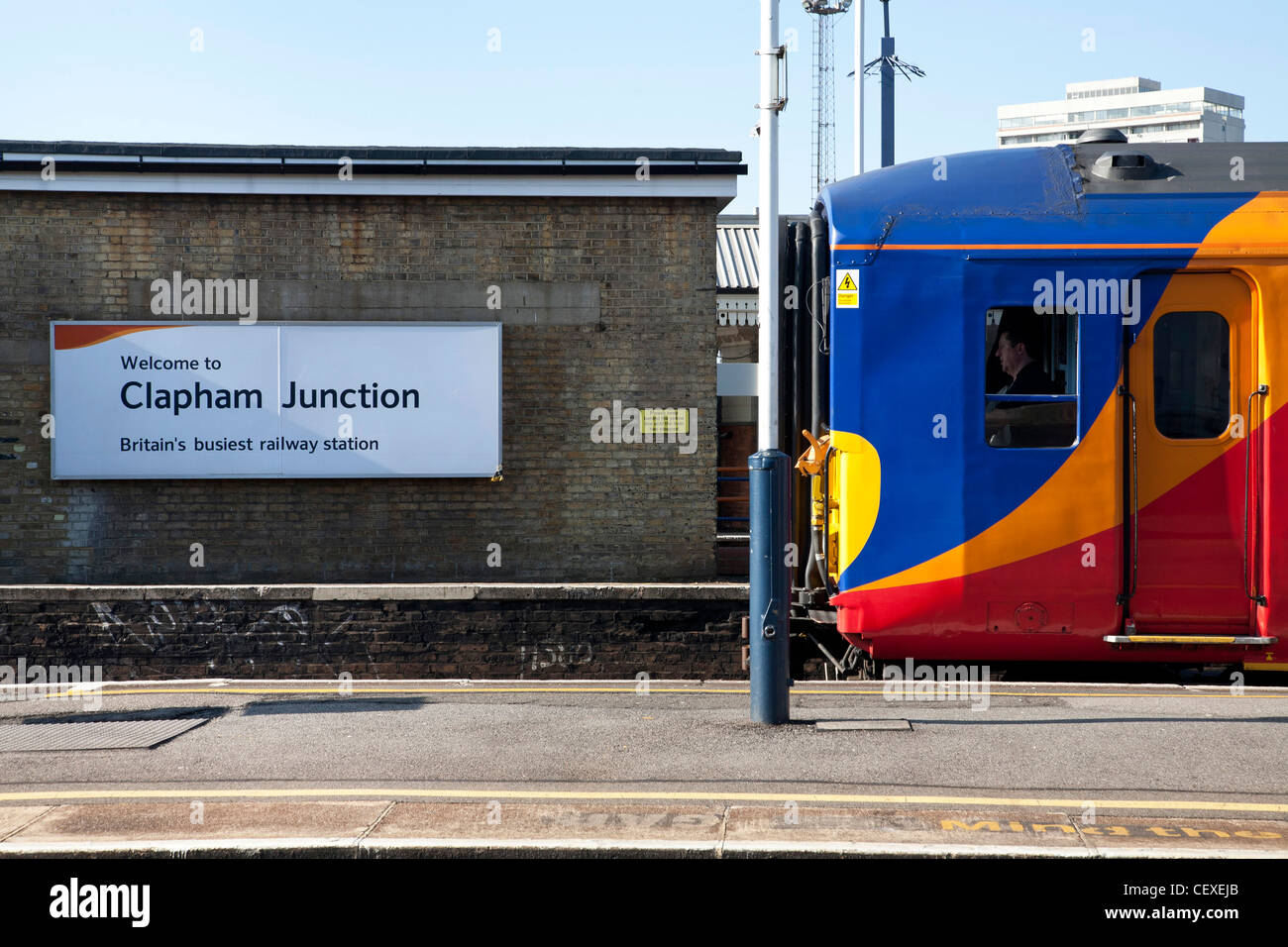 Clapham junction railway sign hires stock photography and images Alamy