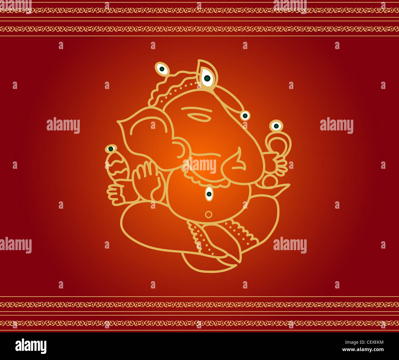 Indian God Ganesha illustration Stock Photo