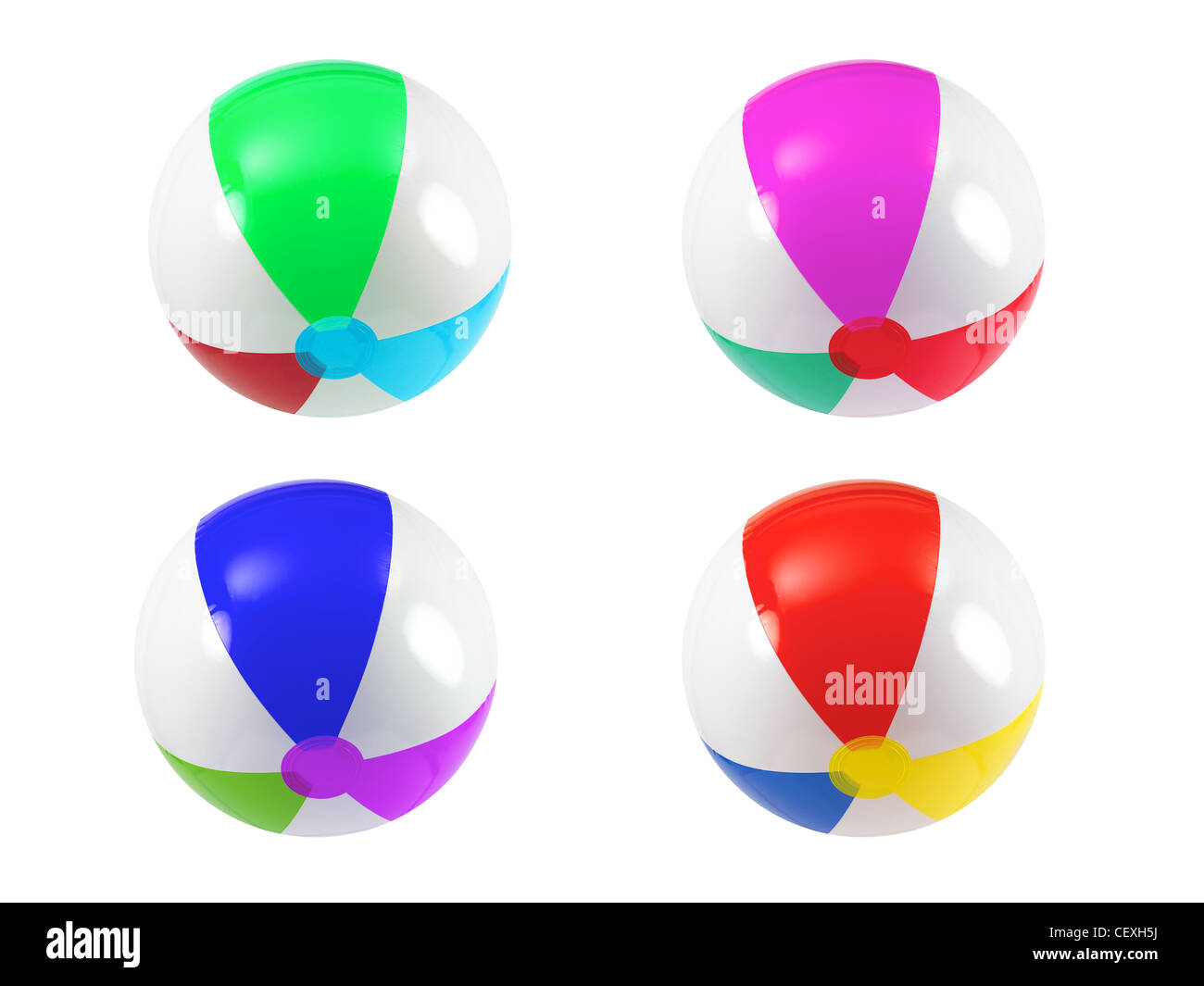 Beach balls isolated against a white background Stock Photo Alamy