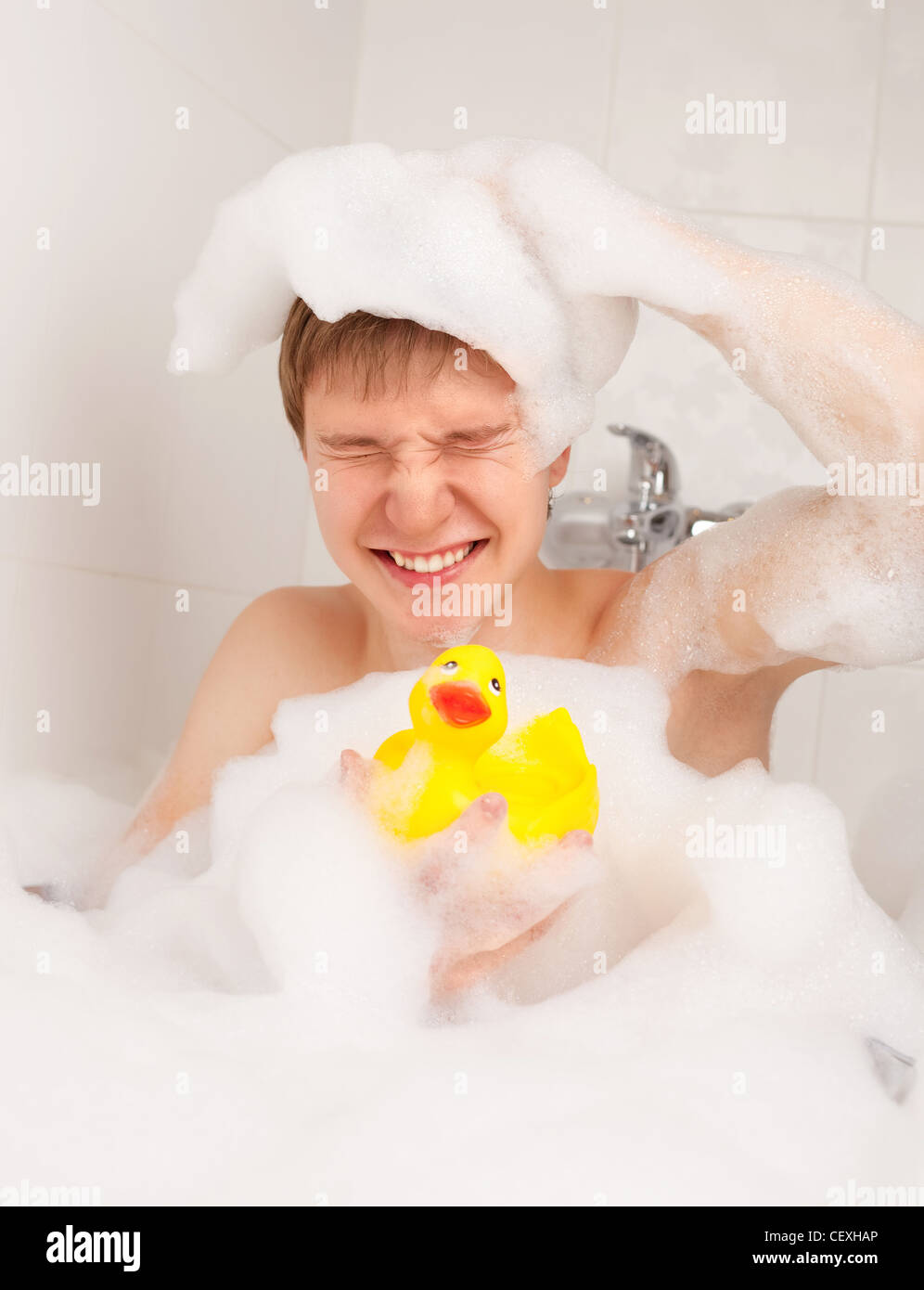 man taking a bath Stock Photo Alamy