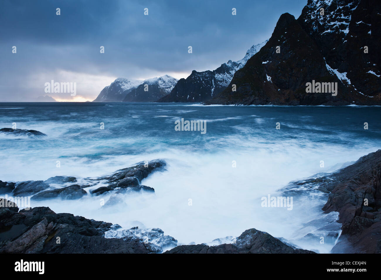 Dramatic Coastal Scenery å I Lofoten Lofoten Islands Norway Stock Dramatic Coastal Scenery å I Lofoten Lofoten Islands Norway Stock