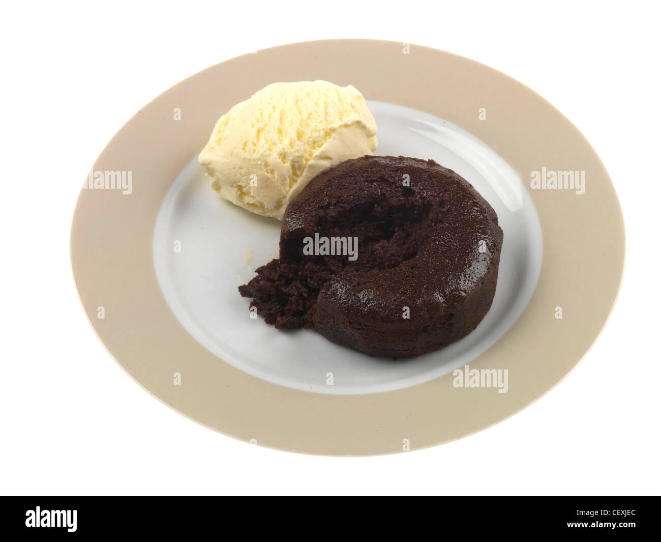 Gu Chocolate Melting Middles with Ice Cream Stock Photo