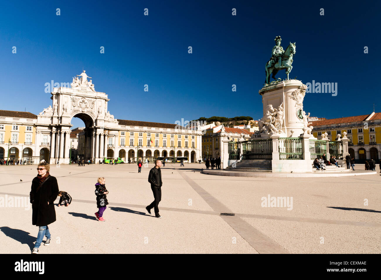 Praça do Comércio, Lisbon, Portugal. Stock Photo