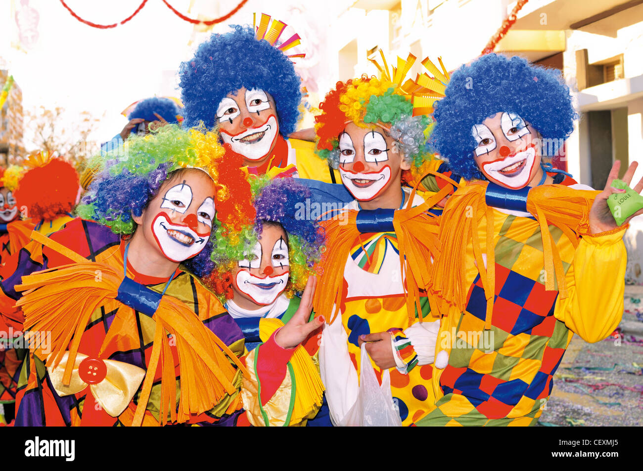 Portugal Alarve Clown Group At The Carnival Parade In Loule Stock Photo Alamy Portugal Alarve Clown Group At The Carnival Parade In Loule Stock Photo Alamy