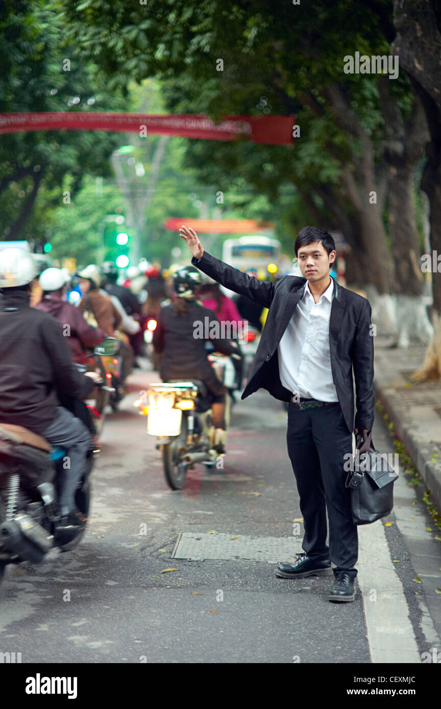 A young businessman in Hanoi Stock Photo