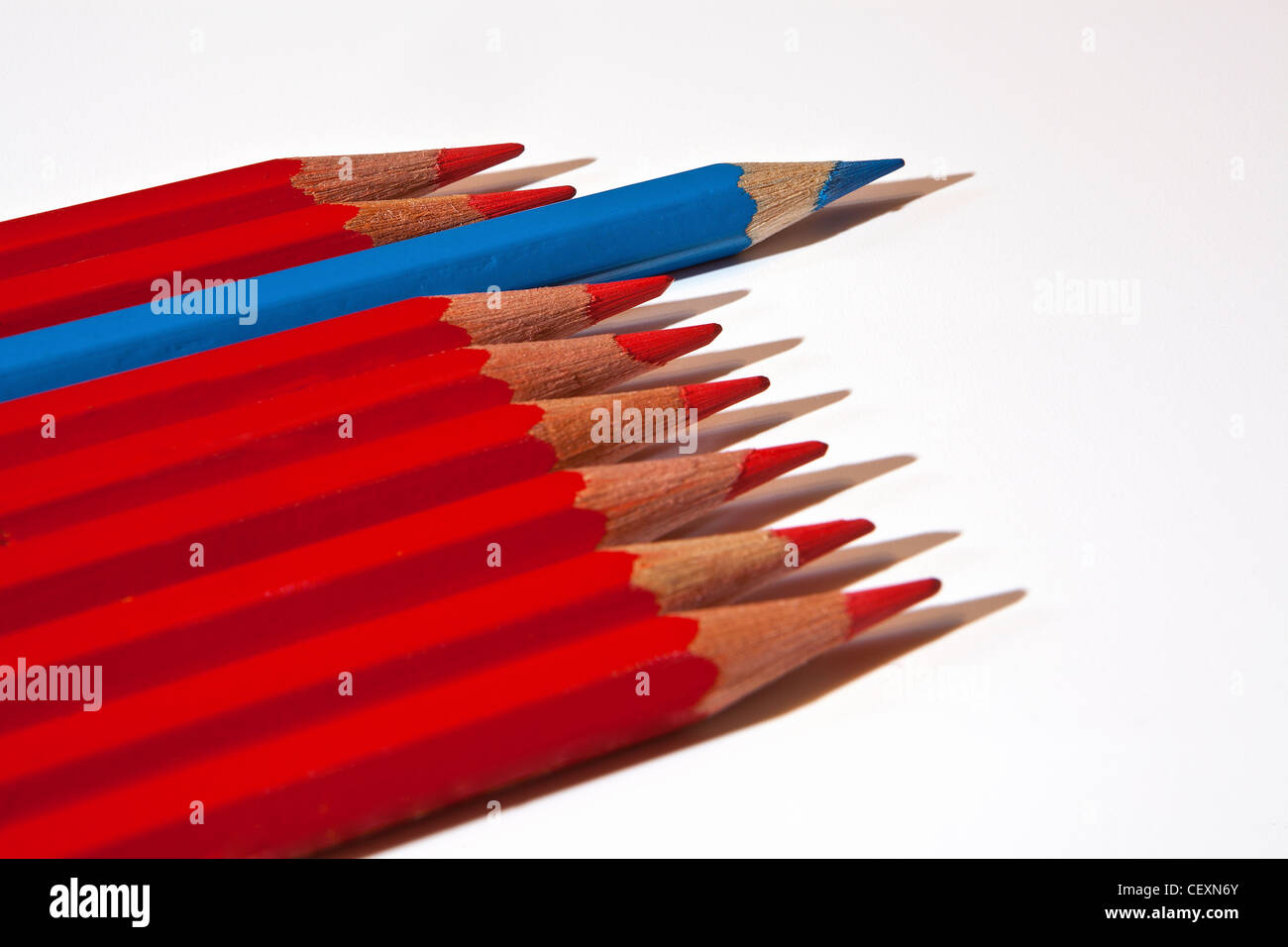 pencil colors with an intruder Stock Photo